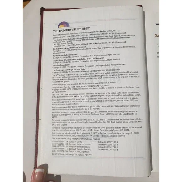 Vintage 1996 The NIV Rainbow Study Bible Bold Line System Edition Guideposts - Picture 10 of 16